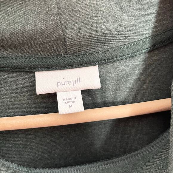 J. Jill Pure Jill Womens Double Knit Cowl Neck Tunic Dress Medium Green Pockets - Picture 6 of 11